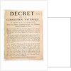 Decree of the National Convention, 24th December 1792 by French School