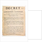 Decree of the National Convention, 24th December 1792 by French School