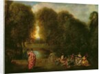 A Meeting in a Park by Jean Antoine Watteau