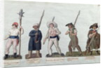 A Sans Culotte with his Pike, a Carter, a Market Porter, a Cobbler and a Carpenter by Lesueur Brothers