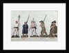 A Sans Culotte with his Pike, a Carter, a Market Porter, a Cobbler and a Carpenter by Lesueur Brothers