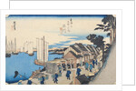 Shinagawa: departure of a Daimyo, in later editions called Sunrise, No.2 from the series '53 Stations of the Tokaido', pub. by Hoeido, 1834-35 by Ando or Utagawa Hiroshige