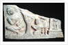 Detail of a relief frieze depicting a seated Buddha with orants, Greco-Buddhist style, from Taxila, Pakistan, 1st-4th century by School Pakistani