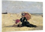 Woman with a Parasol on the Beach, 1880 by Eugene Louis Boudin