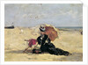 Woman with a Parasol on the Beach, 1880 by Eugene Louis Boudin