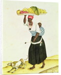 A Woman Carrying a Tray of Fruit on her Head by Carlos Juliao