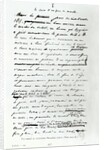 'Le Soir d'un Jour de Marche', facsimile of a page from the manuscript 'Les Miserables' by Victor Hugo by French School