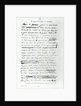 'Le Soir d'un Jour de Marche', facsimile of a page from the manuscript 'Les Miserables' by Victor Hugo by French School