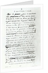 'Le Soir d'un Jour de Marche', facsimile of a page from the manuscript 'Les Miserables' by Victor Hugo by French School
