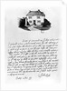 Facsimile of a letter illustrating the house in which Locke was born in Wrington, Somerset by John Locke