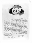 Facsimile of a letter illustrating the house in which Locke was born in Wrington, Somerset by John Locke