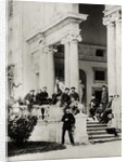 Residents of Villa Medici in Rome, photo sent and dedicated by Claude Debussy to his parents, 1884-85 by French Photographer
