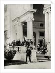 Residents of Villa Medici in Rome, photo sent and dedicated by Claude Debussy to his parents, 1884-85 by French Photographer