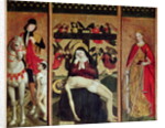 Triptych depicting Pieta between St. Martin and St. Catherine, 1475 by Ludovico Brea