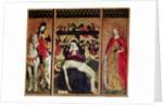 Triptych depicting Pieta between St. Martin and St. Catherine, 1475 by Ludovico Brea