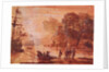The Disembarkation of Warriors in a Port, possibly Aeneas in Latium, 1660-65 by Claude Lorrain