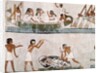 Sacrifice and purification of a bull, and a sailing ritual by Egyptian 18th Dynasty
