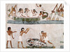 Sacrifice and purification of a bull, and a sailing ritual by Egyptian 18th Dynasty