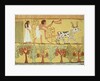 Sennedjem and his wife in the fields sowing and tilling by Egyptian 19th Dynasty