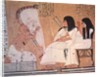 The deceased and his wife listening to a blind harpist by Egyptian 20th Dynasty