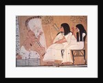 The deceased and his wife listening to a blind harpist by Egyptian 20th Dynasty