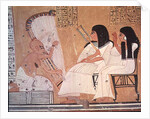 The deceased and his wife listening to a blind harpist by Egyptian 20th Dynasty