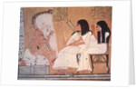 The deceased and his wife listening to a blind harpist by Egyptian 20th Dynasty