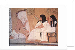 The deceased and his wife listening to a blind harpist by Egyptian 20th Dynasty