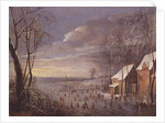 Skating Scene or, Snow Effect by Robert van den Hoecke