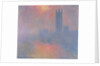 The Houses of Parliament, London, with the sun breaking through the fog, 1904 by Claude Monet