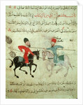 Two men duelling on horseback, from Old Cairo by School Islamic