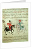Two men duelling on horseback, from Old Cairo by School Islamic