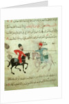 Two men duelling on horseback, from Old Cairo by School Islamic