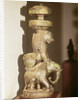 Sculpture of a lion mounted on an elephant by School Indian
