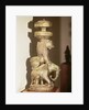 Sculpture of a lion mounted on an elephant by School Indian