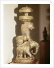 Sculpture of a lion mounted on an elephant by School Indian