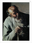 An Old Man, detail of the head, c.1618-19 by Georges de la Tour