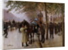 The Boulevards, Evening in Front of the Cafe Napolitain, late 19th century by Jean Beraud