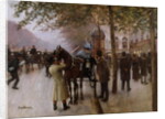 The Boulevards, Evening in Front of the Cafe Napolitain, late 19th century by Jean Beraud