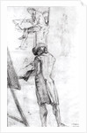 Artist at his Easel and the Artist Drawing by Gabriel de Saint-Aubin