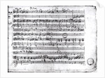 Ms.222 fol.6 Trio, in E flat major 'Kegelstatt' for piano, clarinet, violin and viola 1786 by Wolfgang Amadeus Mozart
