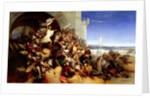 The Defence of Rhodes by Foulques de Villaret and the Knights of St. John of Jerusalem, against Sultan Osman I 1848 by Gustave or Gustaaf Wappers