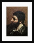 Self Portrait with Striped Collar by Gustave Courbet