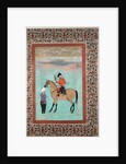 Ms E-14 Shah Abbas on a horse holding a falcon, c.1620 by Indian School