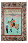 Ms E-14 Shah Abbas on a horse holding a falcon, c.1620 by Indian School