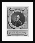 Portrait of Gotthold Ephraim Lessing engraved by Johann Friedrich Bause 1772 by Anton Graff