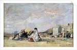 Woman in White on the Beach at Trouville, 1869 by Eugene Louis Boudin