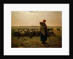 Shepherdess with her Flock, 1863 by Jean-Francois Millet