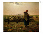 Shepherdess with her Flock, 1863 by Jean-Francois Millet