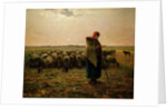 Shepherdess with her Flock, 1863 by Jean-Francois Millet